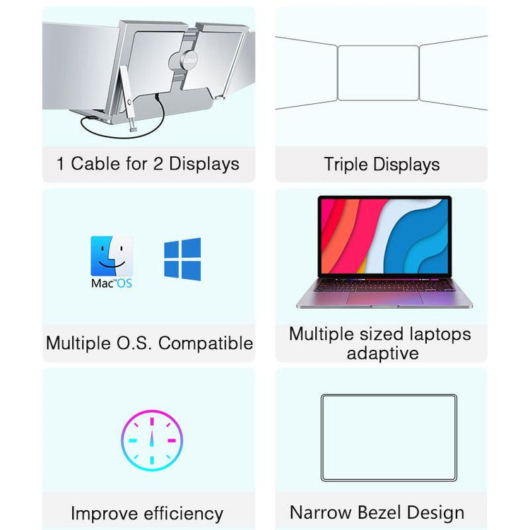 2023 portable 14 inch laptop triple screen laptop screen extender - Sterilamo
