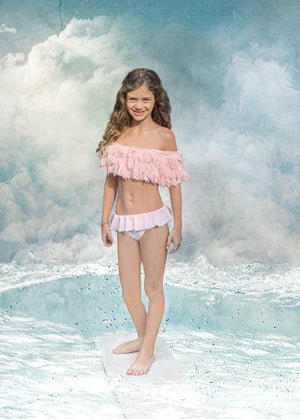 Pink Draped Bikini with Petals - Sterilamo